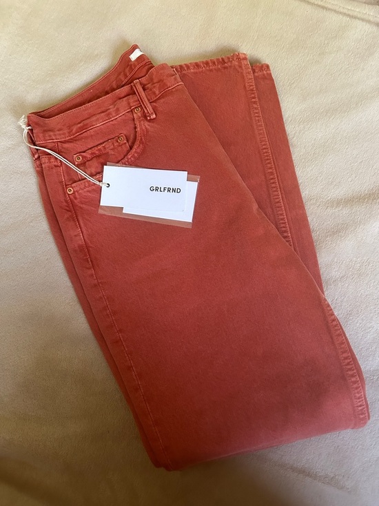 GRLFRND Pants - GRLFRND Burnt Orange Straight Jeans
